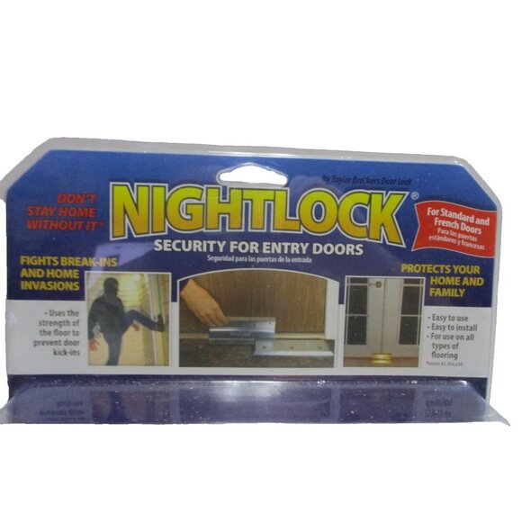 Taylor Brothers Door Barricade Nightlock Security Lock Silver Finish Heavy Duty - Picture 2 of 3